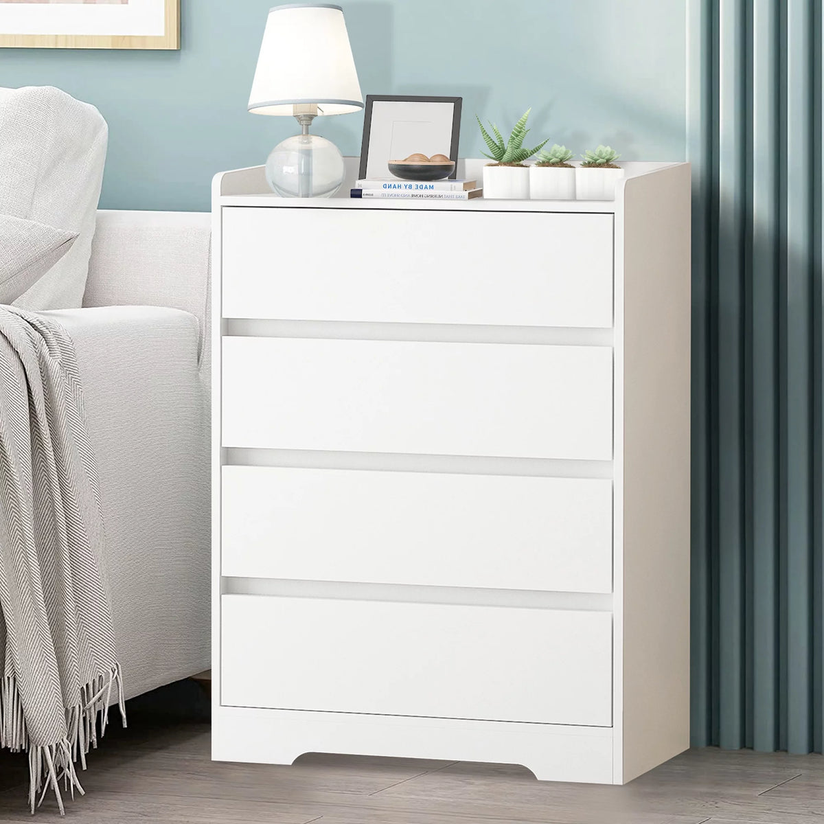 White 4 Drawer Wood Dresser B3698
