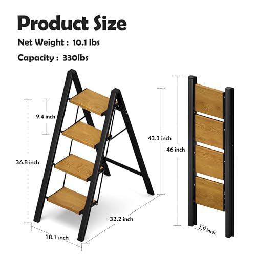 Aluminum Lightweight Folding 2 Step Ladder 330lbs Capacity G659031
