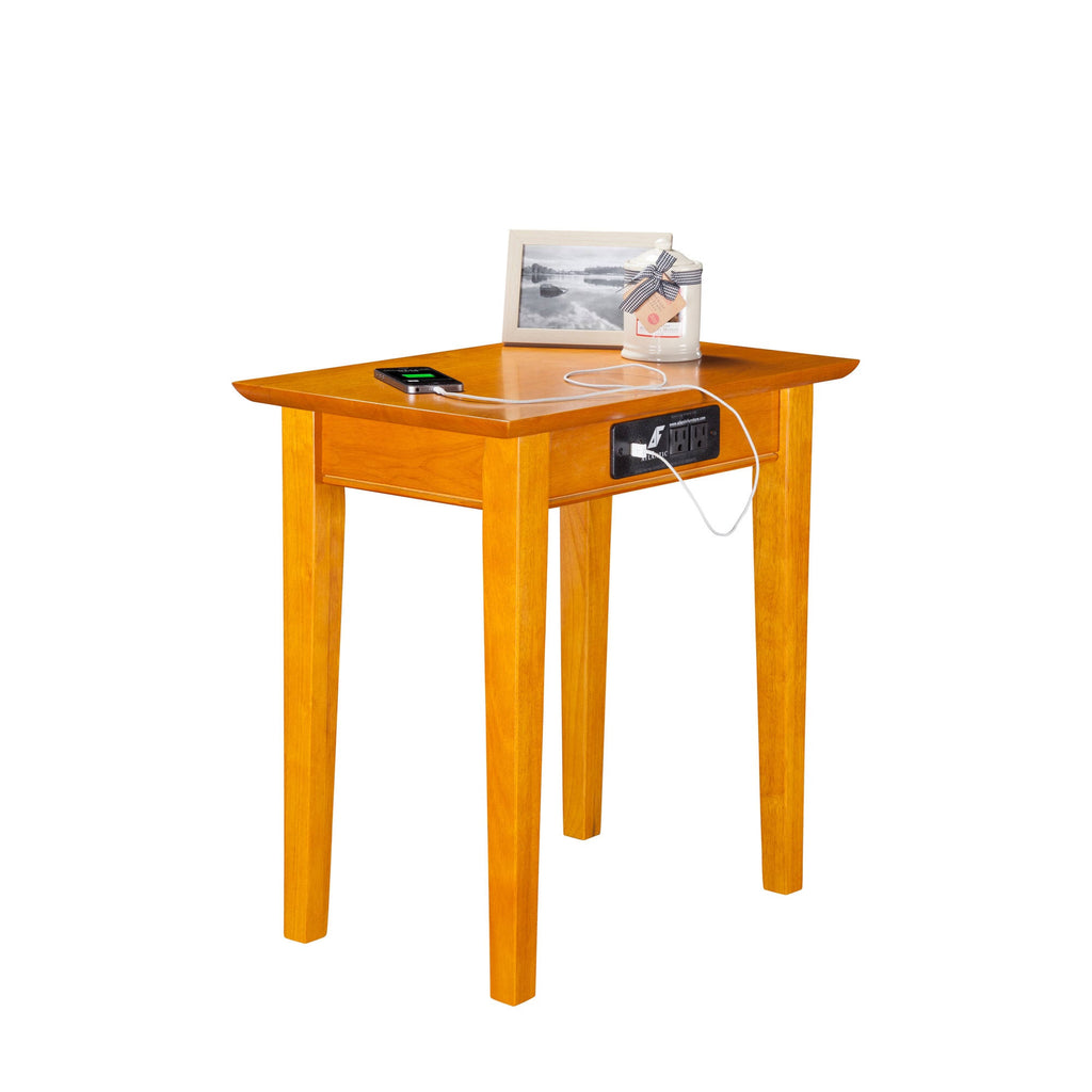Caramel Latte Shaker Chair Side Table with Charger B607