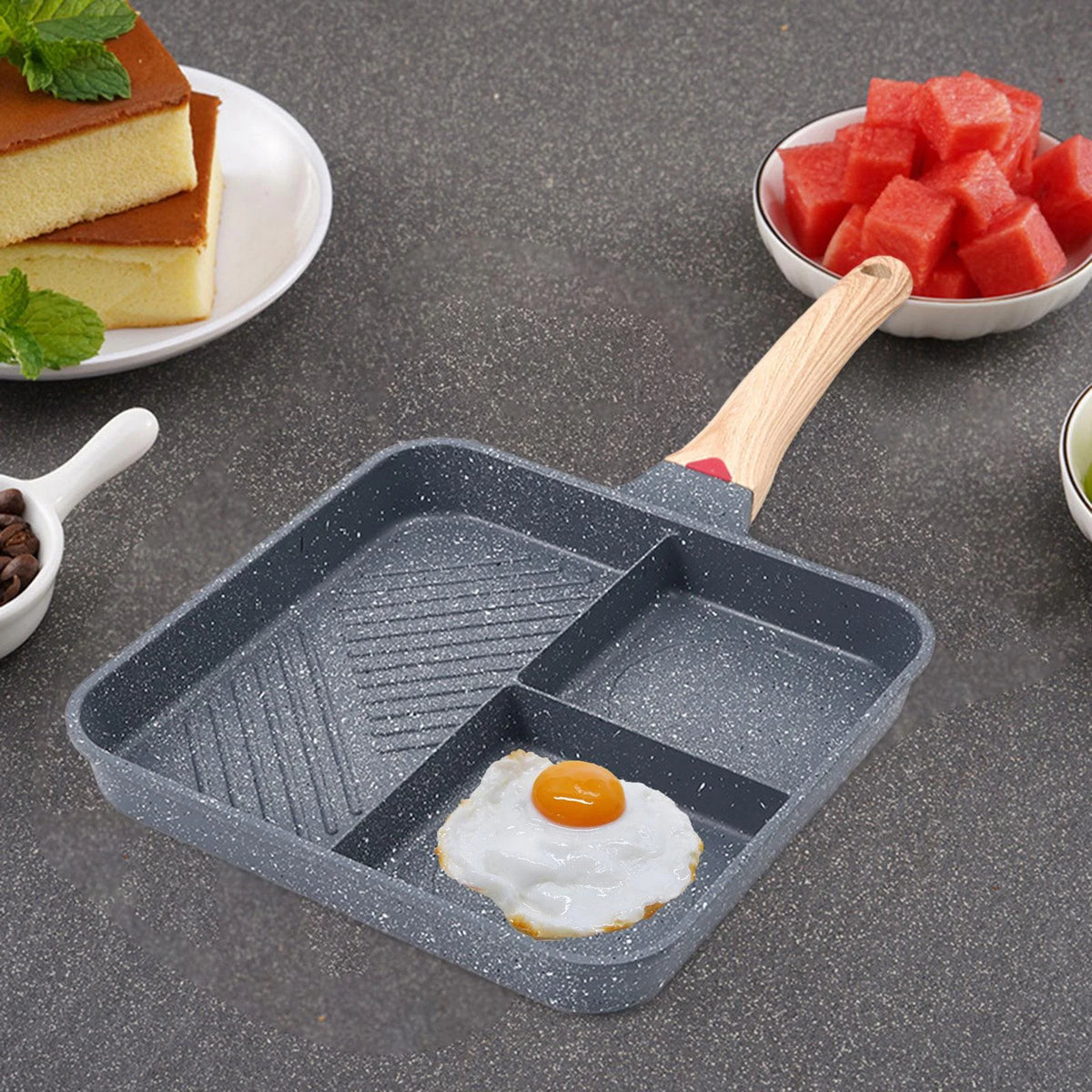 3 Section Nonstick Divided Grill Frying Pan Y23462
