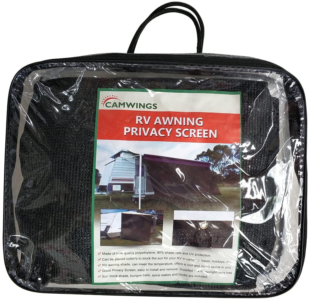 Black RV Awning Privacy Screen Shade Panel Kit, 8 x 16ft Q483