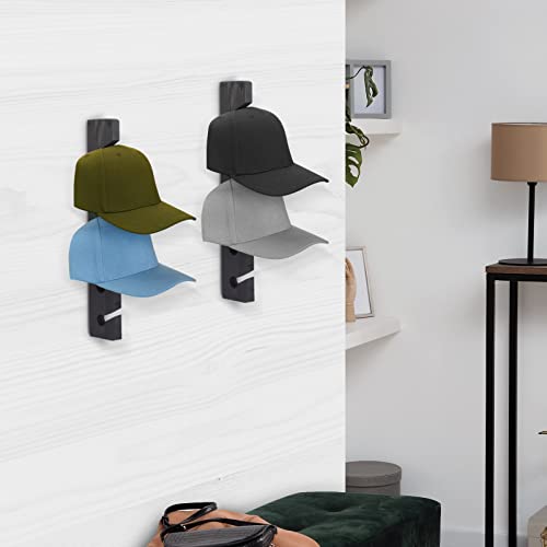 Brown Wooden Hat Rack Wall-Mounted 2 Pack P126