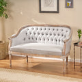 Light Gray Fabric Loveseat O369