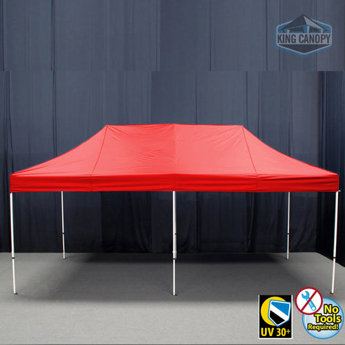 10 x 20 ft. White Frame Instant Pop Up Tent with Red Cover B685231