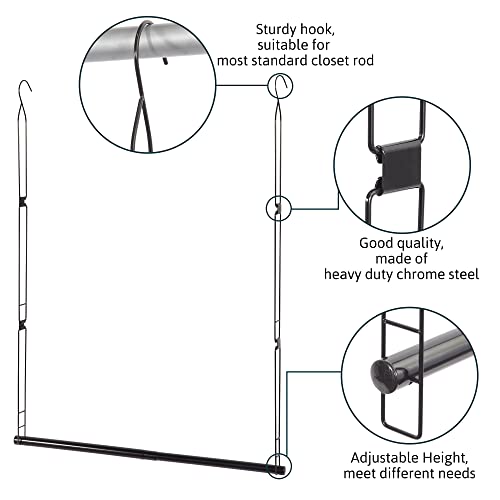 Hanging Closet Rod, Adjustable Closet Hanging Organizer, 2 Pack Chrome M654966