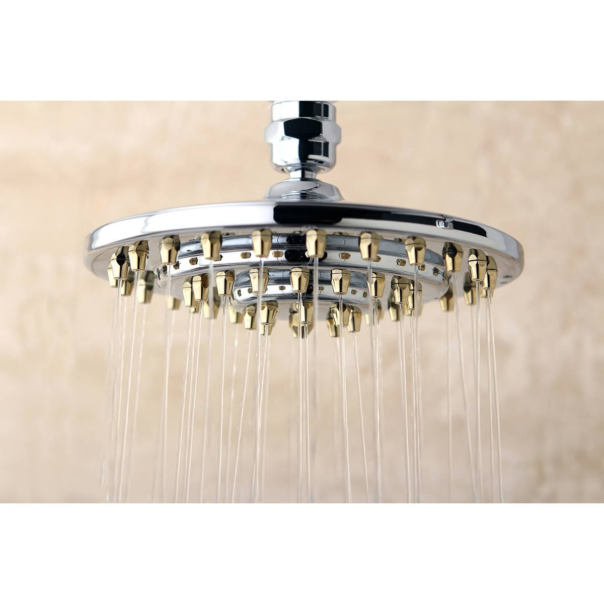 Chrome & Polished Brass Three-Tier Shower Head S85789