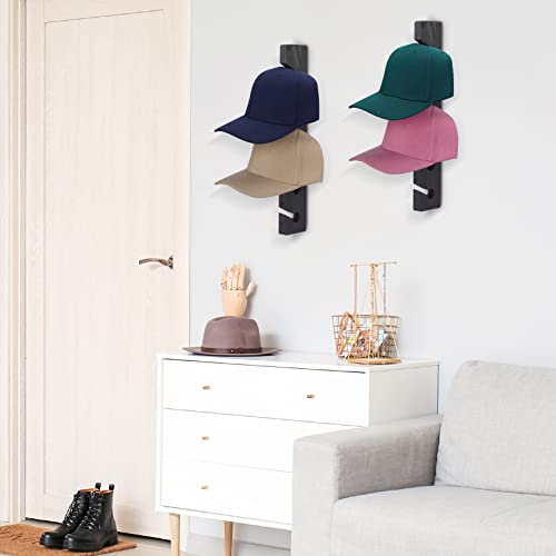 Brown Wooden Hat Rack Wall-Mounted 2 Pack P126