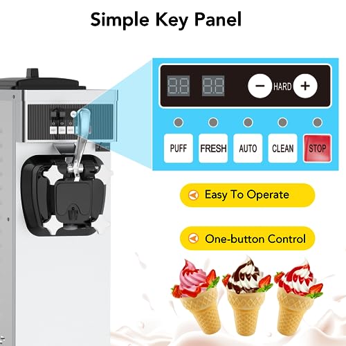 1200W Single Flavor Soft Serve Ice Cream Machine A558