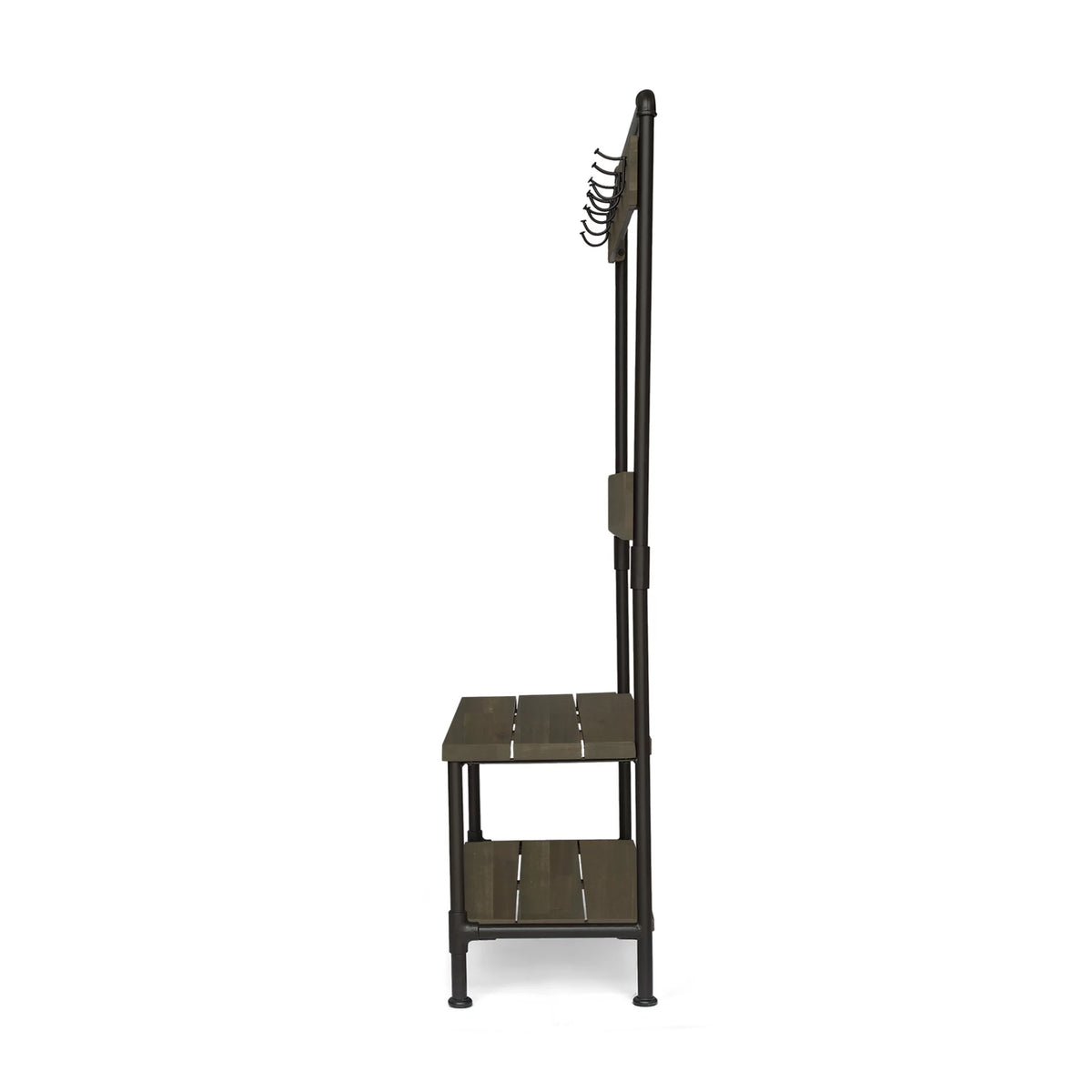 Acacia Wood Storage Bench and Coat Rack G55082