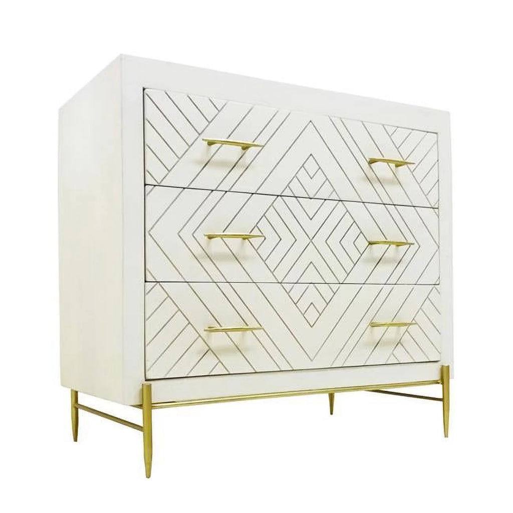 Solid Wood Three Drawer Dresser D92977