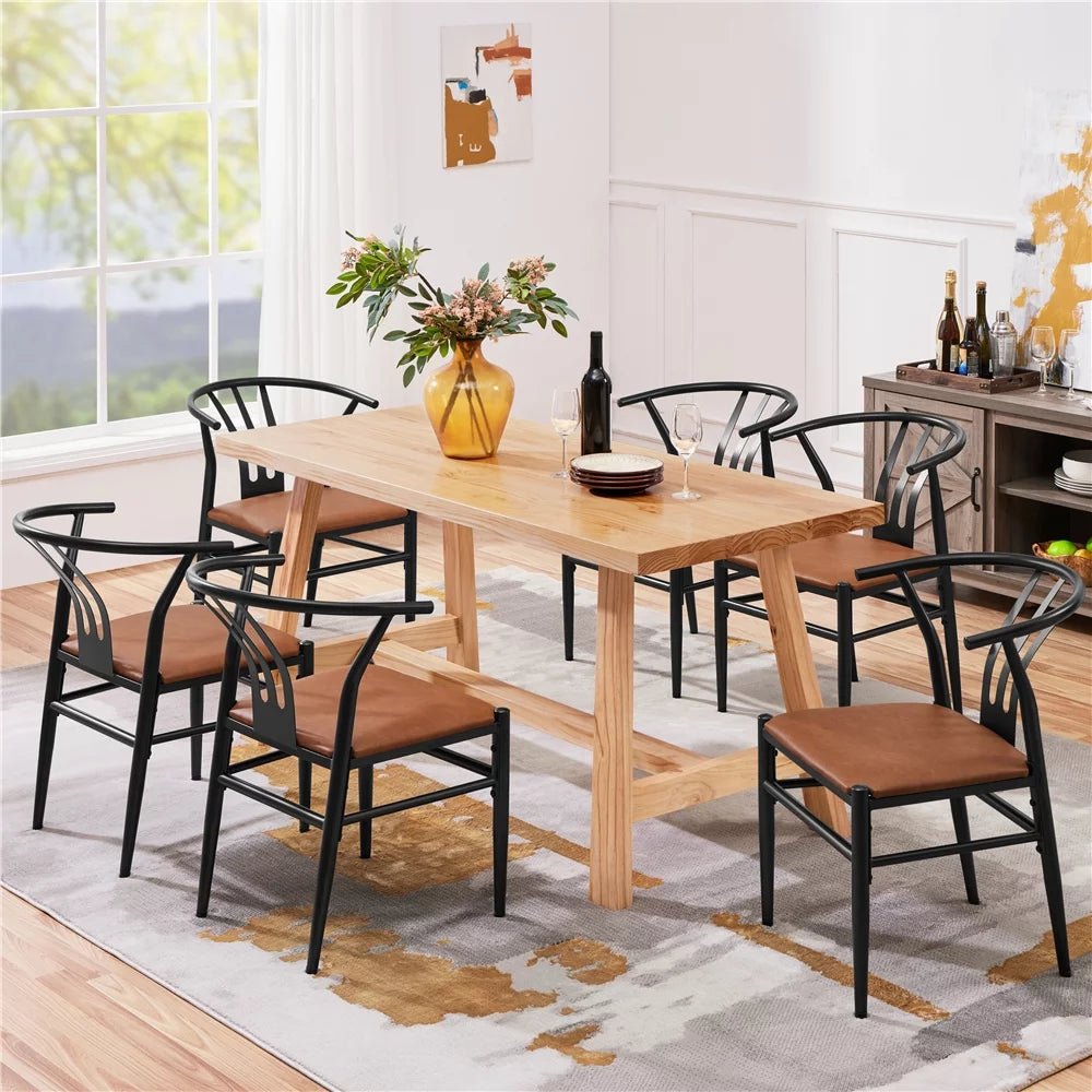 Set of 2 Brown PU Leather Dining Chair Z176