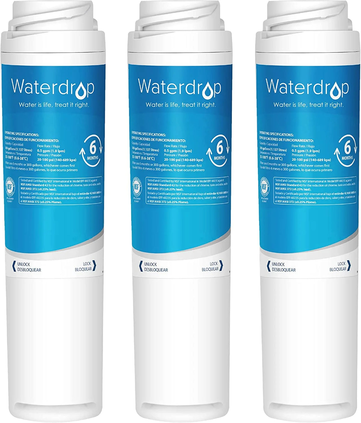 Refrigerator Water Filter, Pack of 3 U649