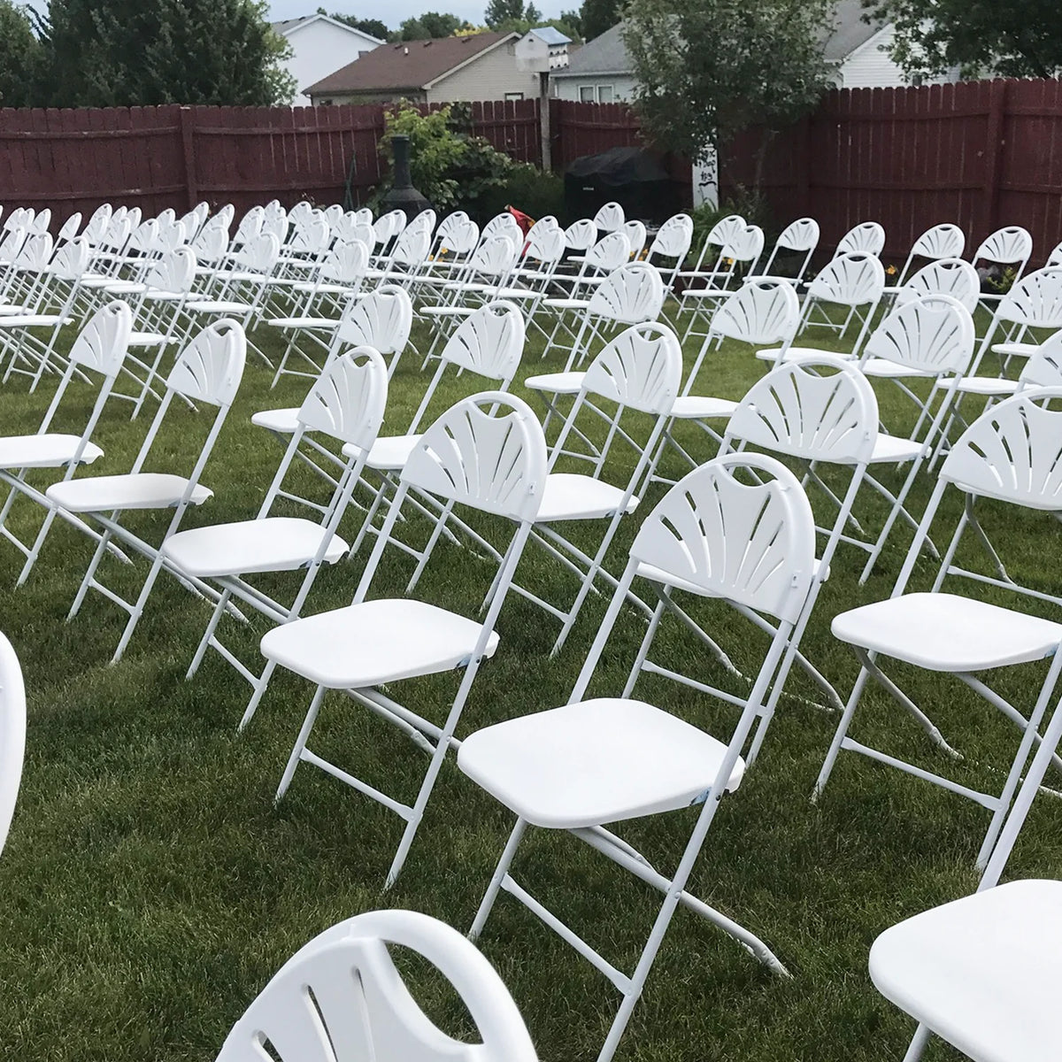 White Plastic Stackable Foldable Chair L665