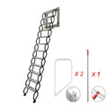 Wall Mounted Attic Loft Ladder Retractable Folding Ceiling Pull Down 9.8ft Height Black Al-Mg Alloy M866