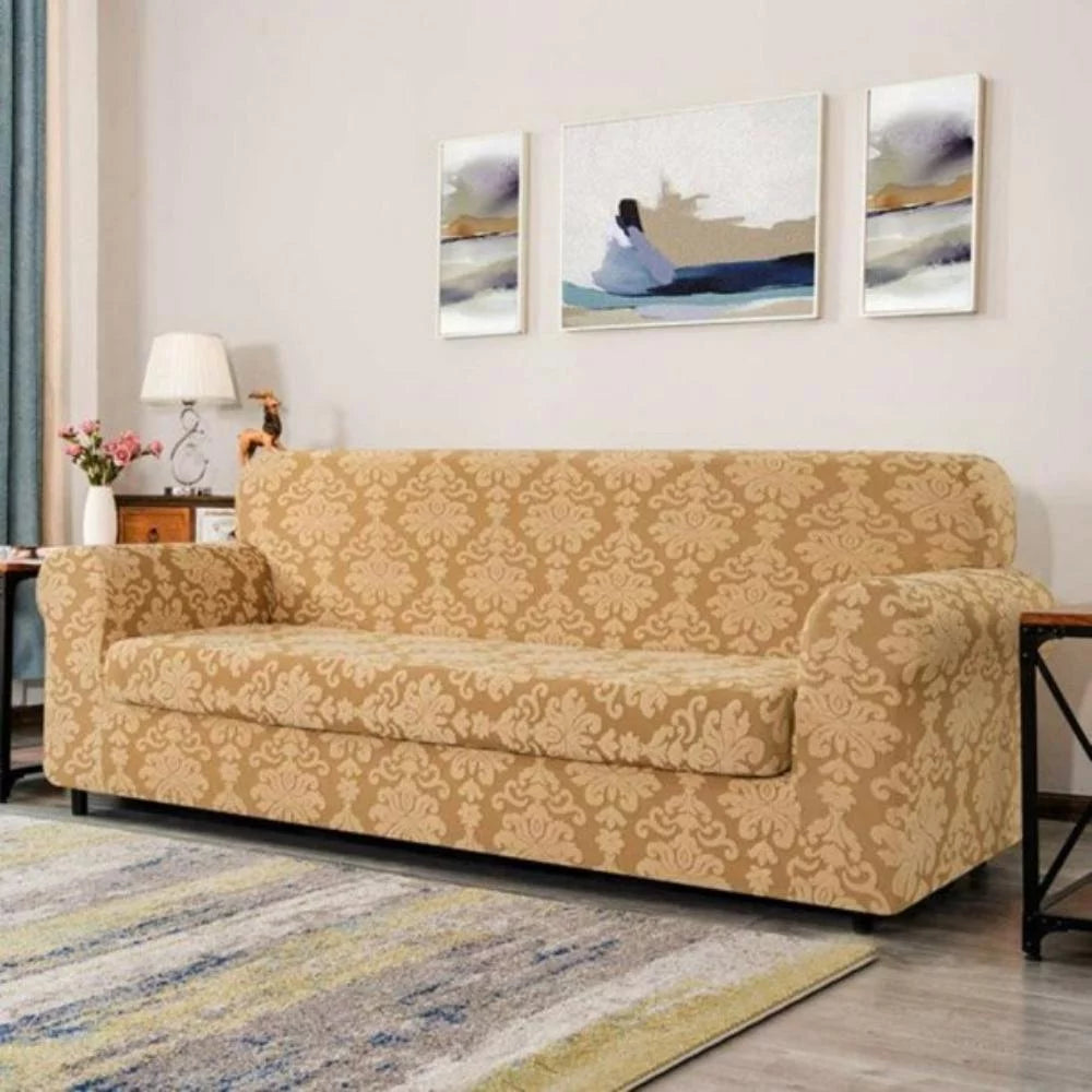 2-Piece Sofa Cover with Cushion Cover Dark Khaki J939