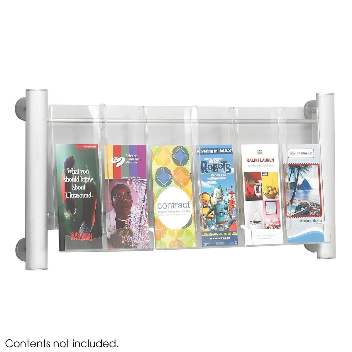Silver 3 Pocket Magazine Rack R2619