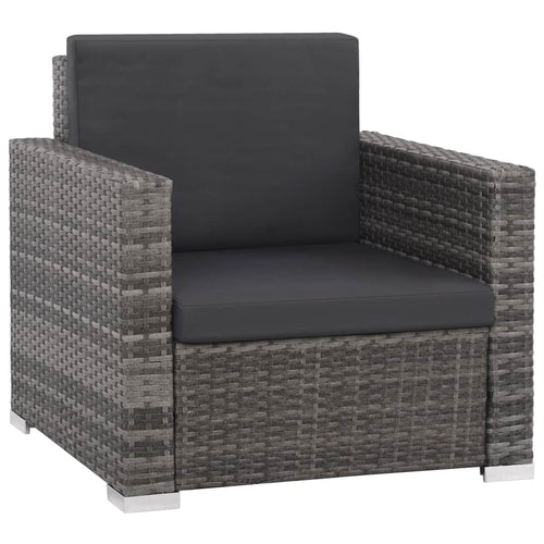 12 Piece Gray Poly Rattan Patio Sofa Conversation Set with Coffee Table and Ottoman N206