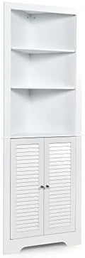 Corner Hutch Cabinet with Shutter Doors and Adjustable X7059