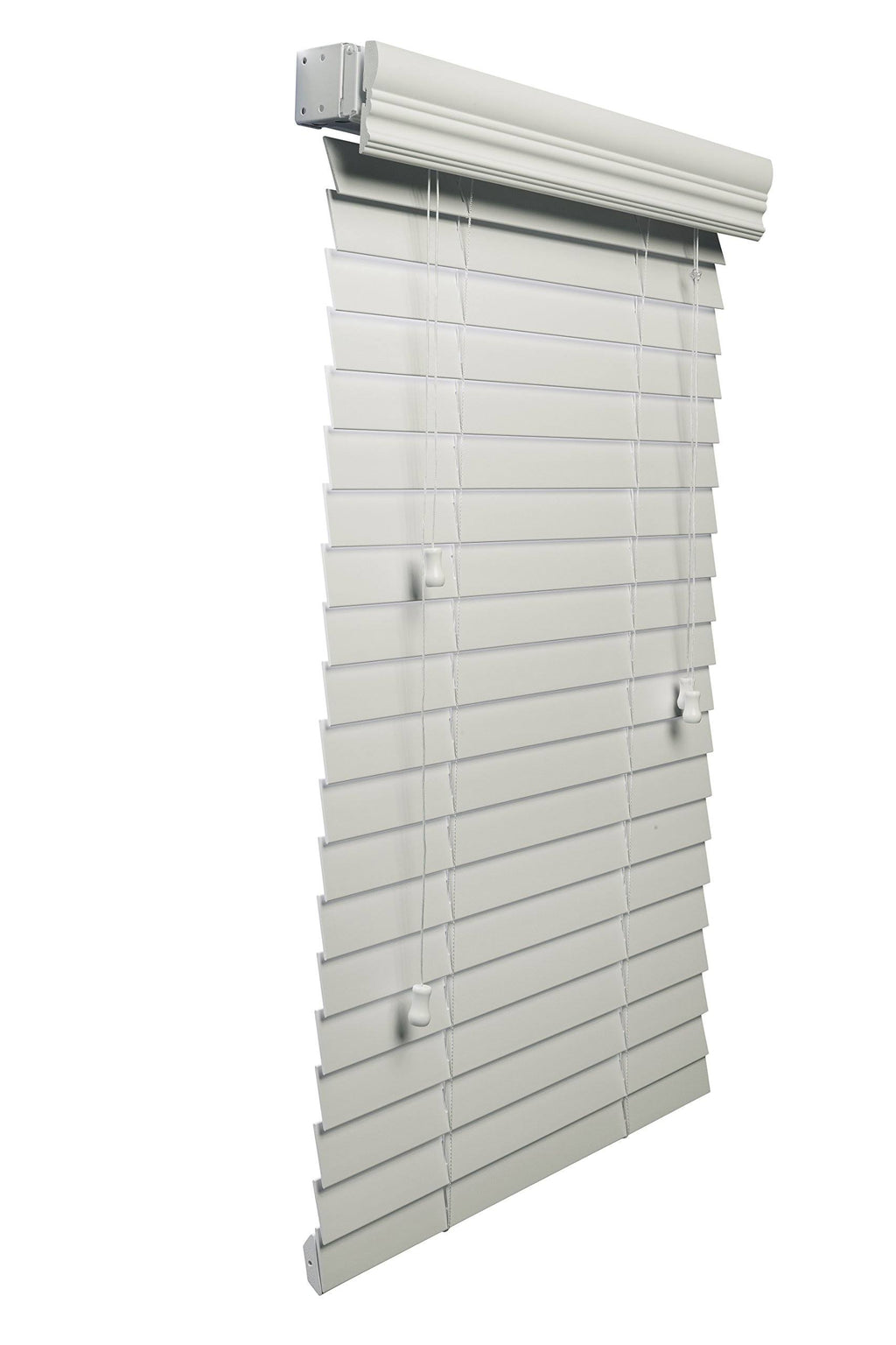 White 2-Inch Faux Wood Blind, 32 by 60-Inch I79978