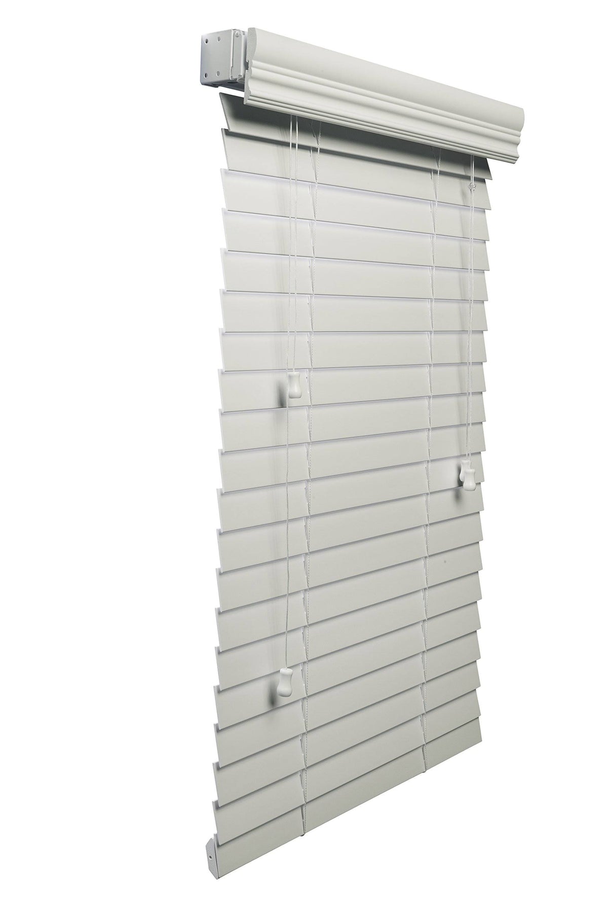 White 2-Inch Faux Wood Blind, 32 by 60-Inch I79978