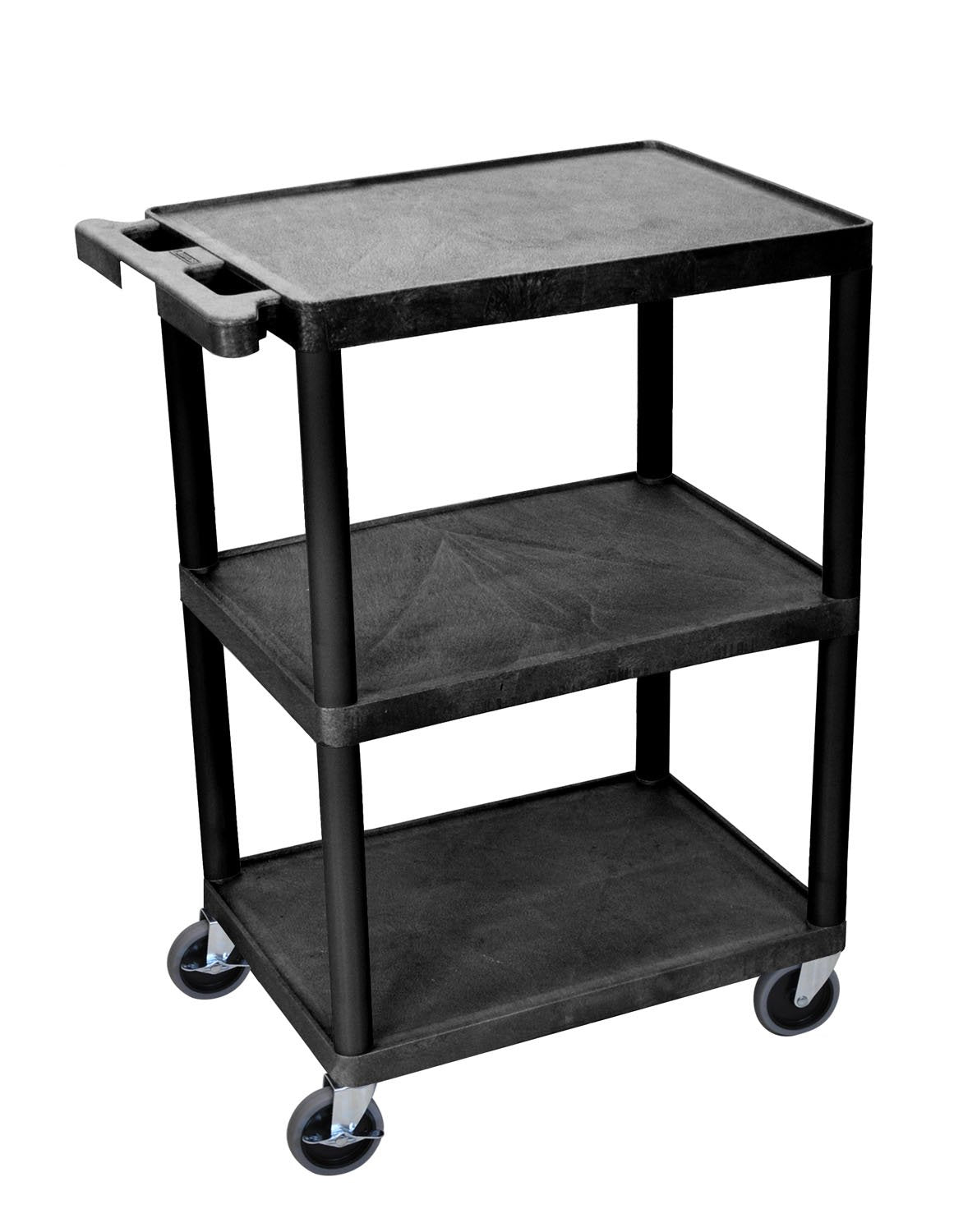 3-Shelf Utility Cart, Black Pack of 2 D4485