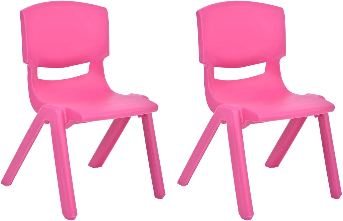 Stackable Plastic Kids Learning Chairs, Yellow, 2-Pack E668