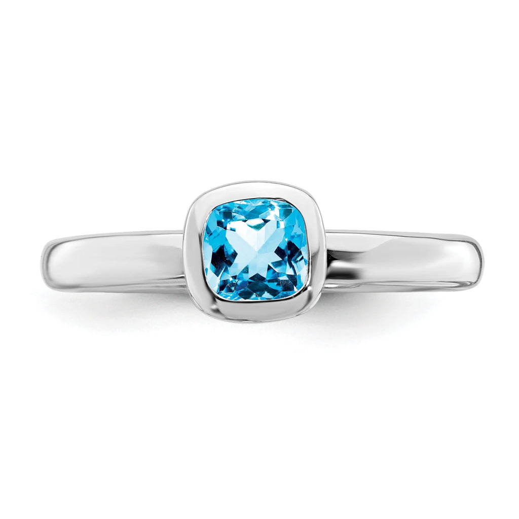Sterling Silver Blue Topaz Ring K42631