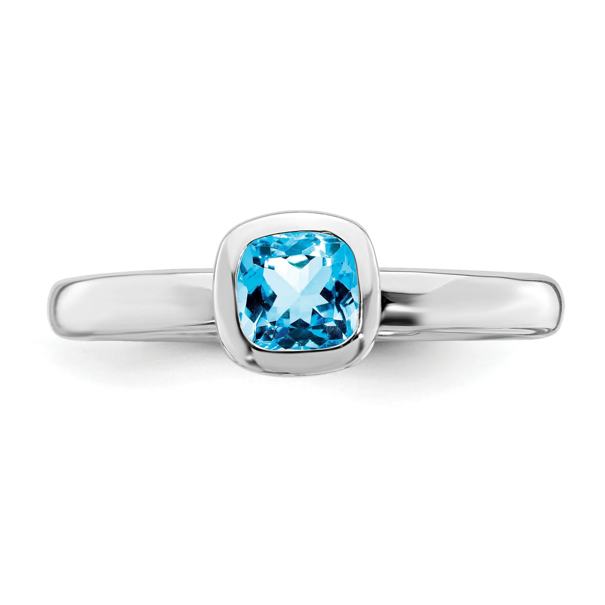 Sterling Silver Blue Topaz Ring K42631
