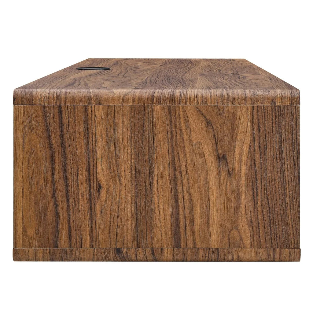60" Wall Mount Wood Office Desk in Walnut/White S94094