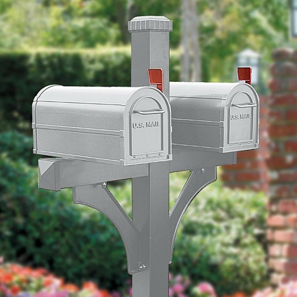 White 2 Sided In-Ground Mailbox Post V4248