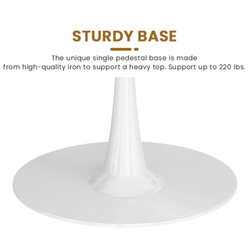 42 Inch Round Dining Table with Metal Pedestal Base F58239