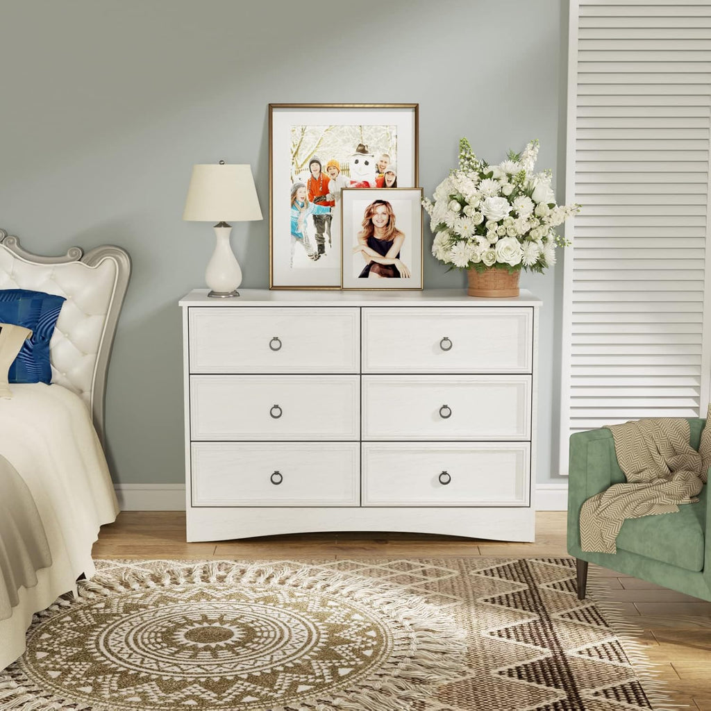 White 6 Drawer Dresser U8918
