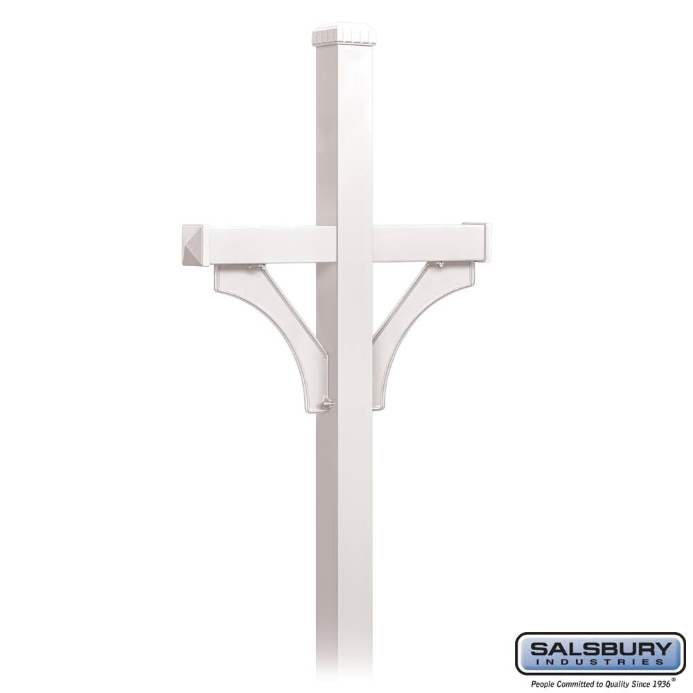 White 2 Sided In-Ground Mailbox Post V4248