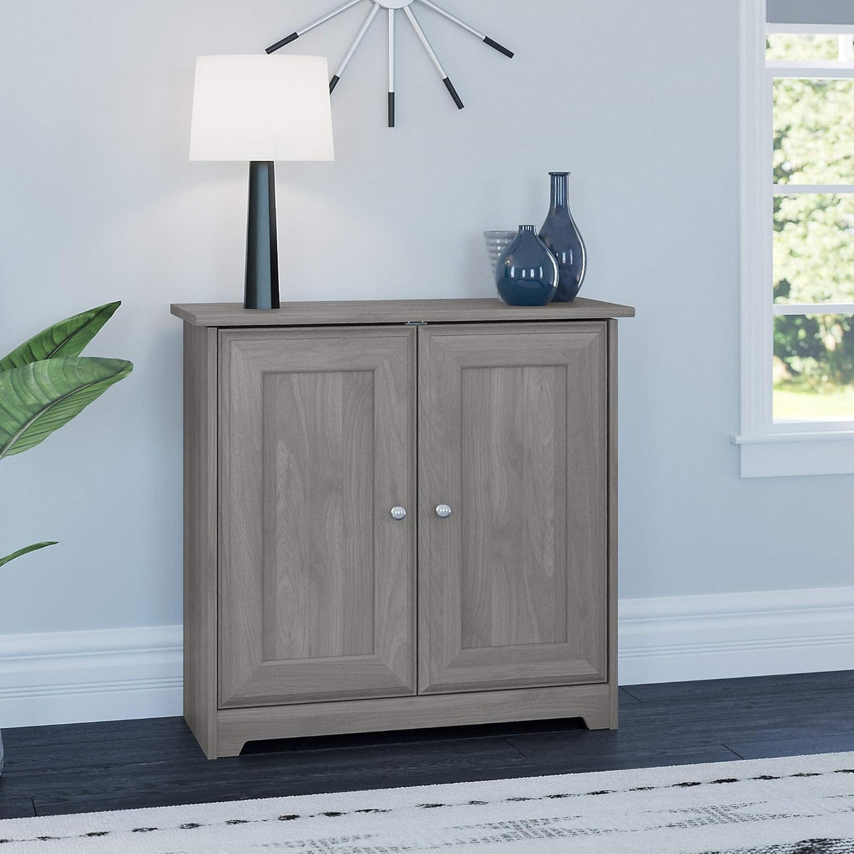 2 Door Low Storage Cabinet in Modern Gray A86556