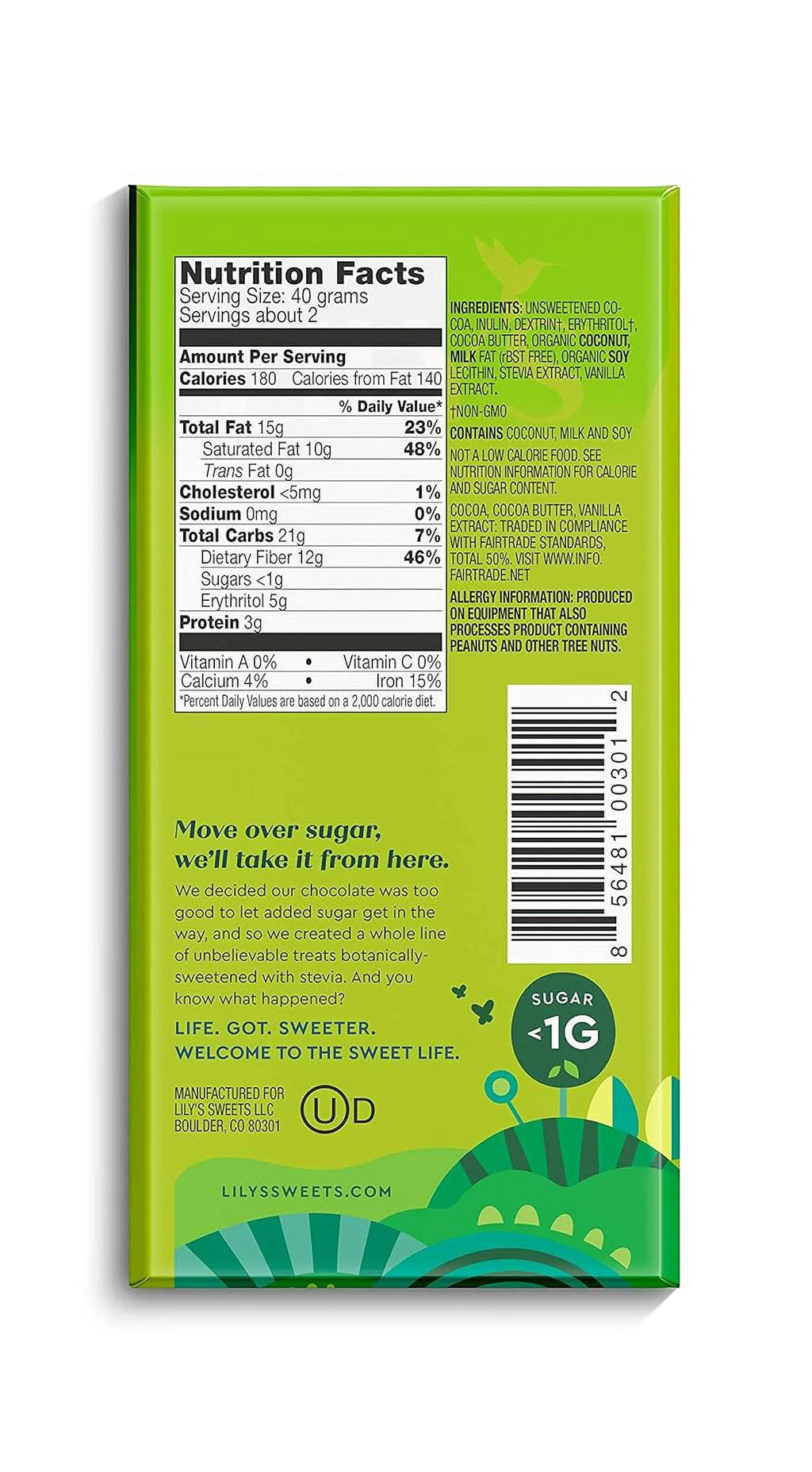 55% Dark Chocolate Bar Sampler, Stevia Sweetened, No Added Sugar, 3 Ounce, 4-Pack N9272