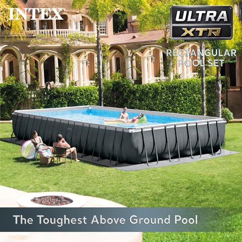 18' x 9' x 52" Rectangular Frame Above Ground Swimming Pool Set with Pump M59454