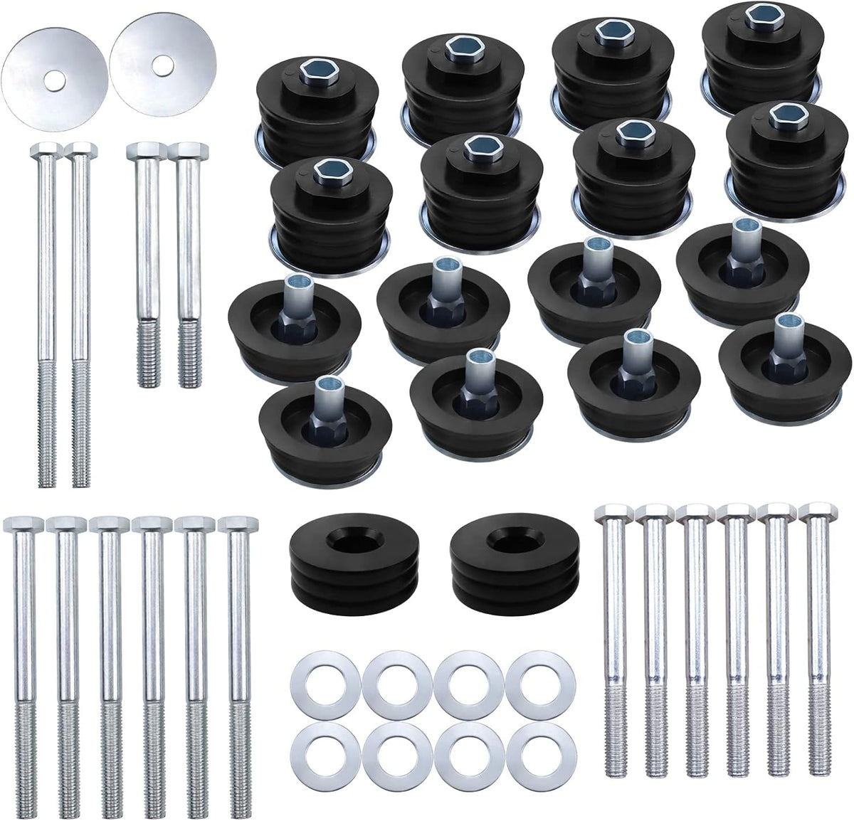 Black Polyurethane Body Mount Bushing Kit for Ford F250 F350 Super Duty 2008-2016 E8606