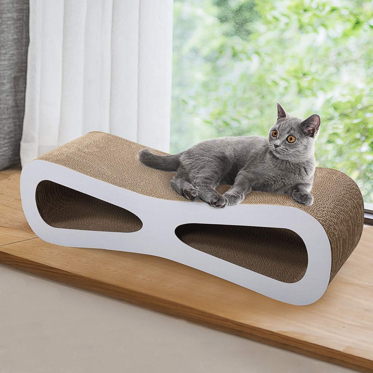 Grey Cardboard Cat Scratcher Lounge X779404