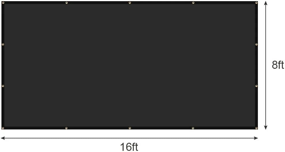 Black RV Awning Privacy Screen Shade Panel Kit, 8 x 16ft Q483