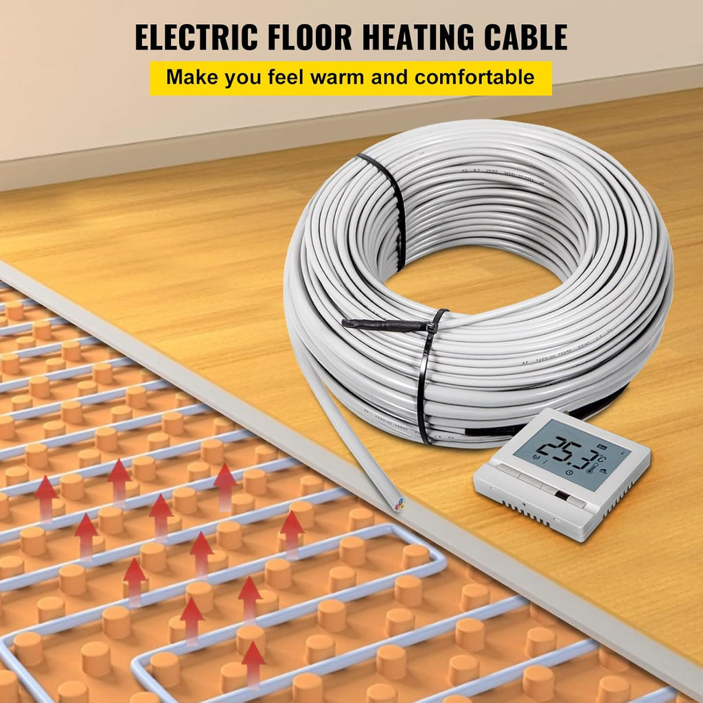 Floor Heating Cable 37.5 Square Feet with Temperature Control Panel U820638