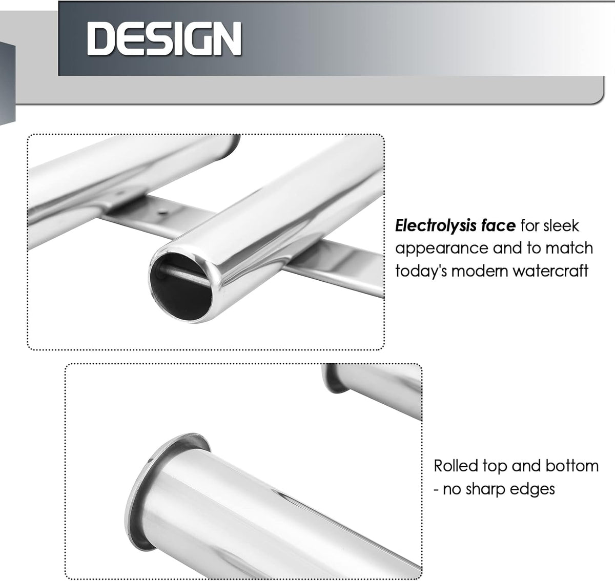 Wall-Mounted 316 Stainless Steel Rod Holder Pack of 2 Q784884