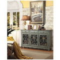 Wooden Accent Cabinet with 3 Storage Drawers Green J708
