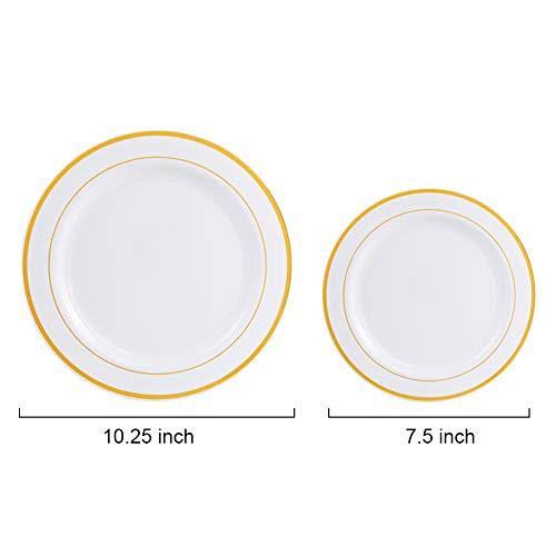 Gold Rim Disposable Plastic Plates K82464