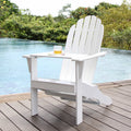 White Solid Wood Adirondack Chair with Tray Table S549