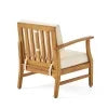 Teak and Cream Acacia Wood 6 Seater Sofa and Club Chair Set D417
