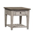 Off White Wood Drawer End Table F25455