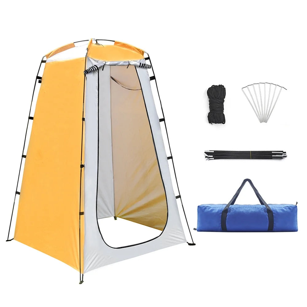Portable Camping Shower Tent with Ventilation Window and Storage Pocket E447