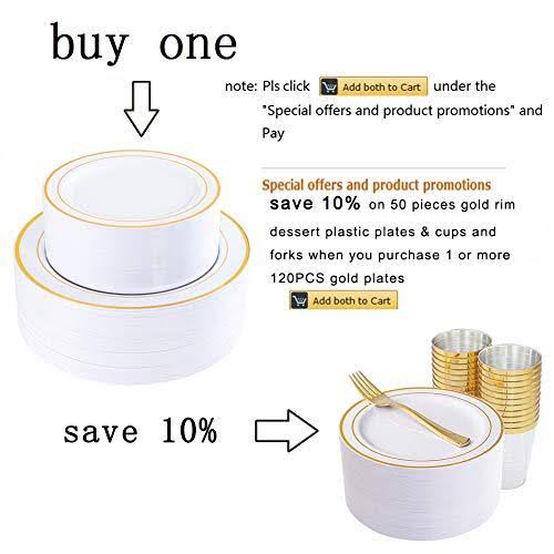 Gold Rim Disposable Plastic Plates K82464