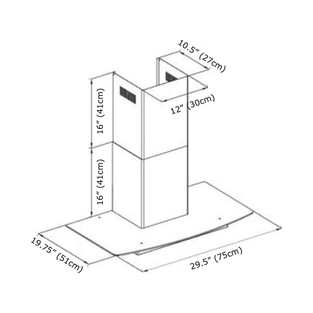 30" Stainless Steel Wall Mount Range Hood P584313