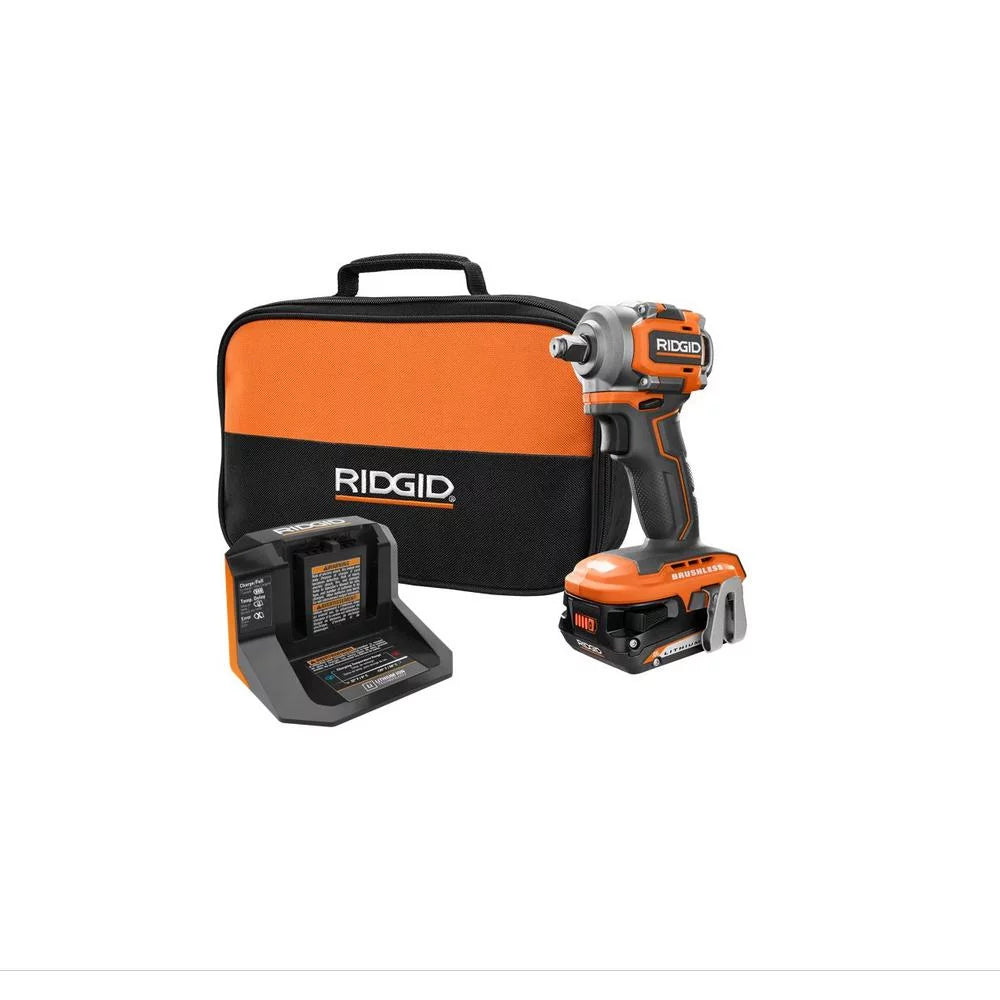 18V Brushless Cordless 1/2 in. Impact Wrench Kit with 2.0 Ah Battery Y838